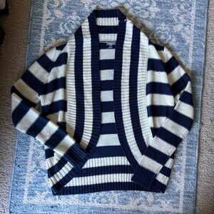Vintage y2k Rampage Navy and White Striped sweater cardigan